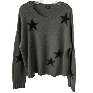 Rails Women's Olive‎ and Black Stars Merino Wool Perci Sweater in Size L